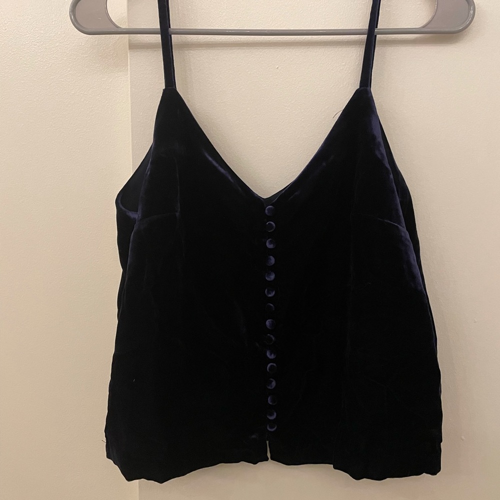 Madewell velvet button down top
